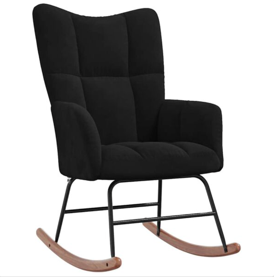 Rocking Chair NUA Tissu velours et bois massif