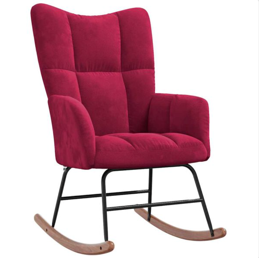 Rocking Chair NUA Tissu velours et bois massif