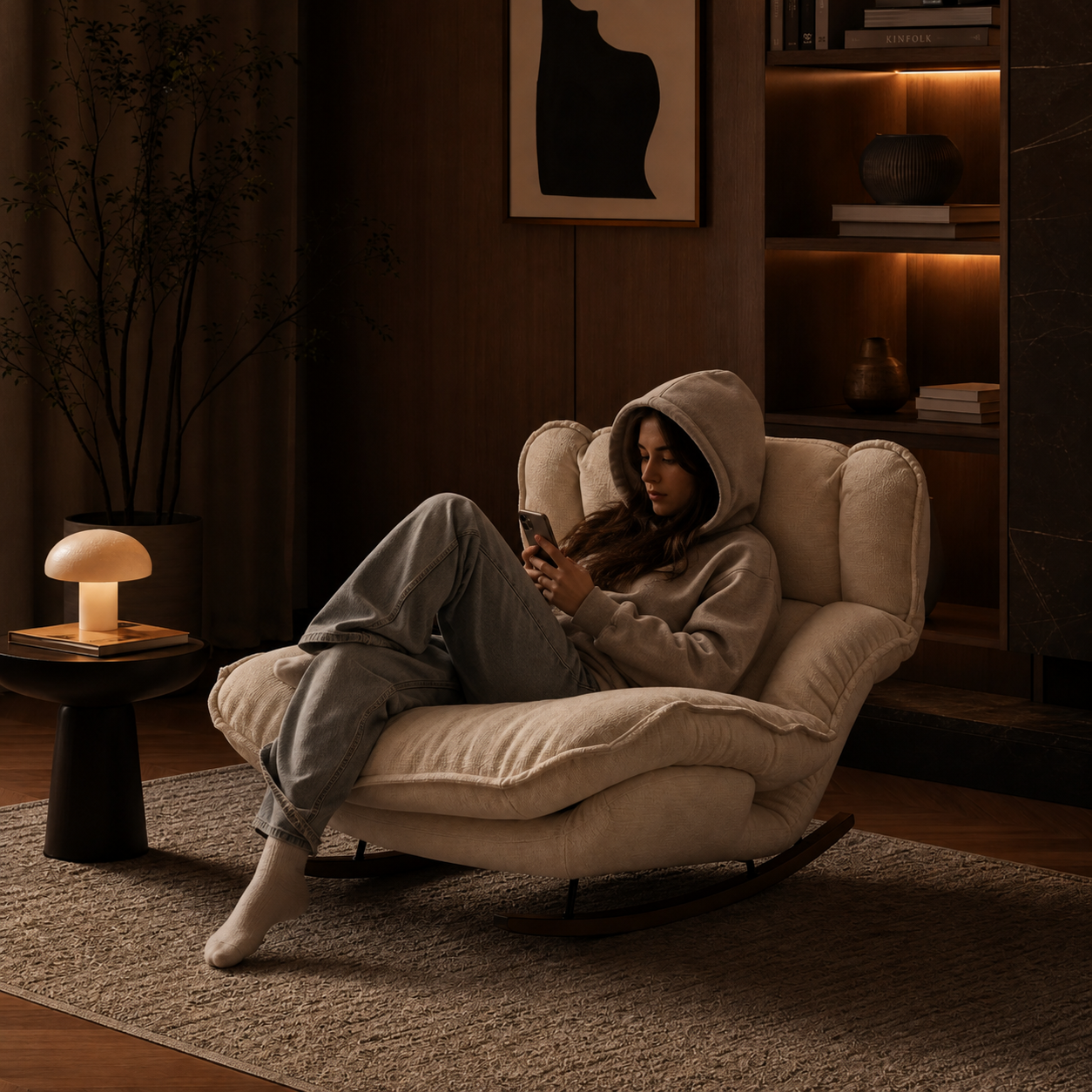 ROVA - Rocking chair tissu