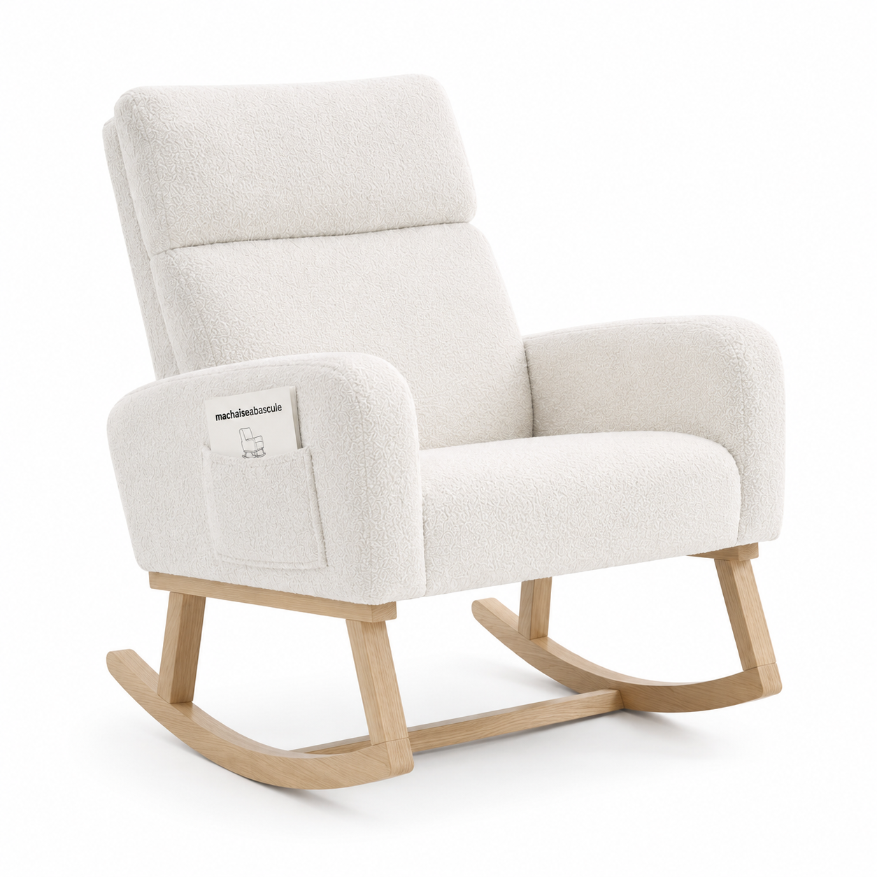 Rocking Chair DOVA en tissu polaire