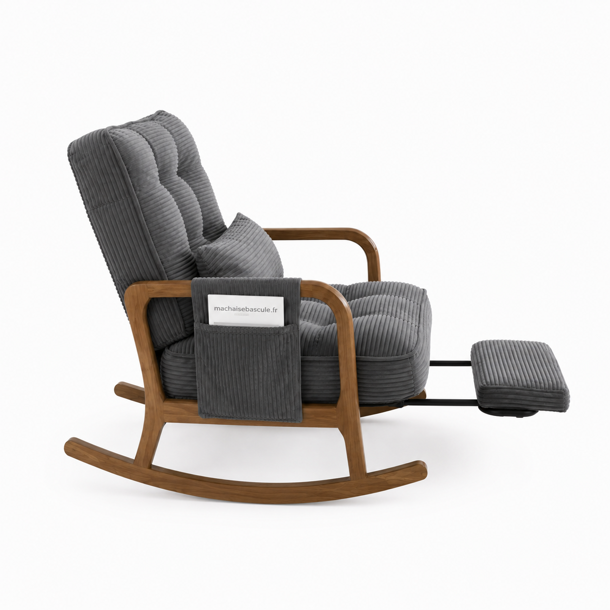 MIRA - Rocking chair velours & bois
