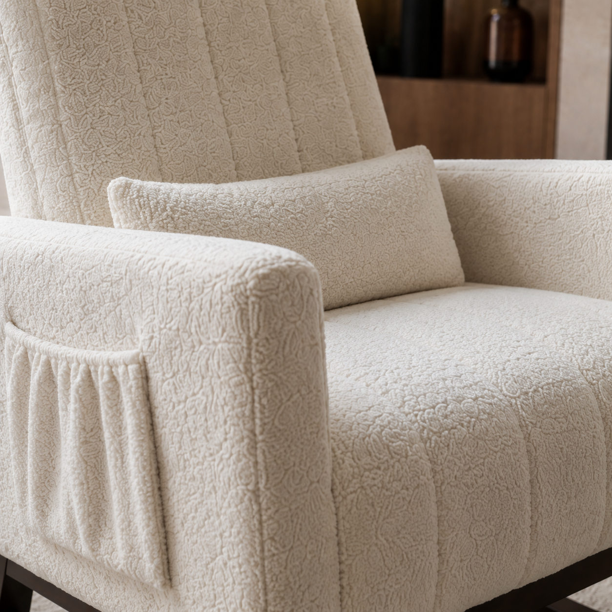 LOLA - Rocking chair flanelle neige