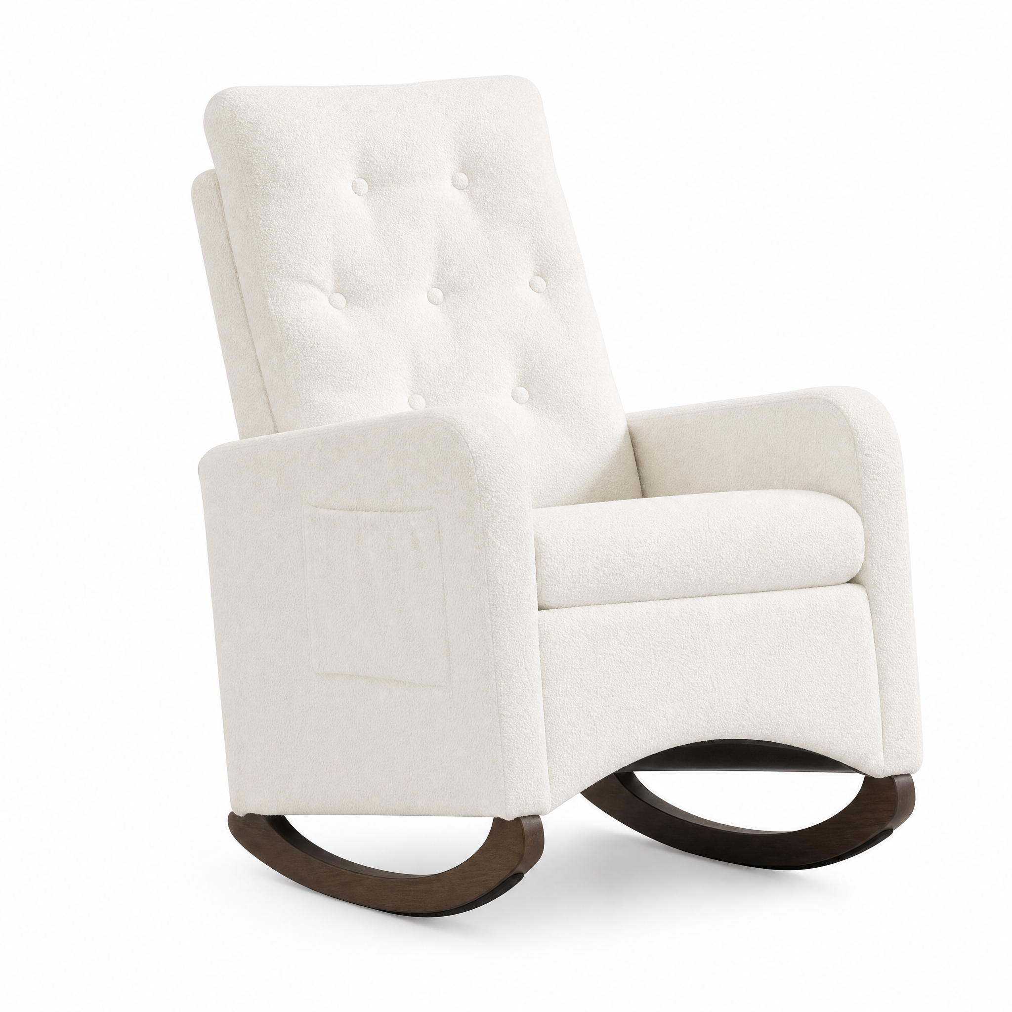 Rocking Chair NUBI Dossier Velour et Hévea