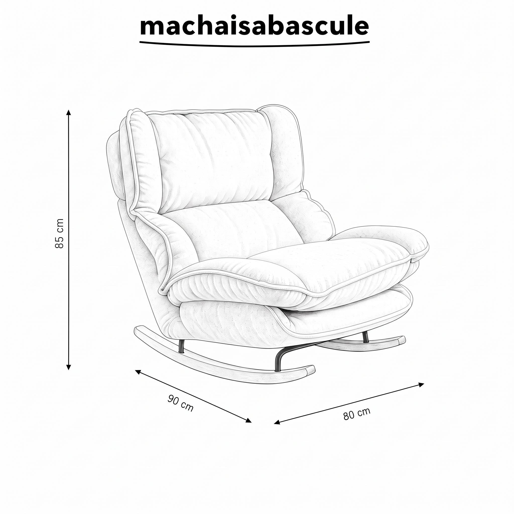ROVA - Rocking chair tissu