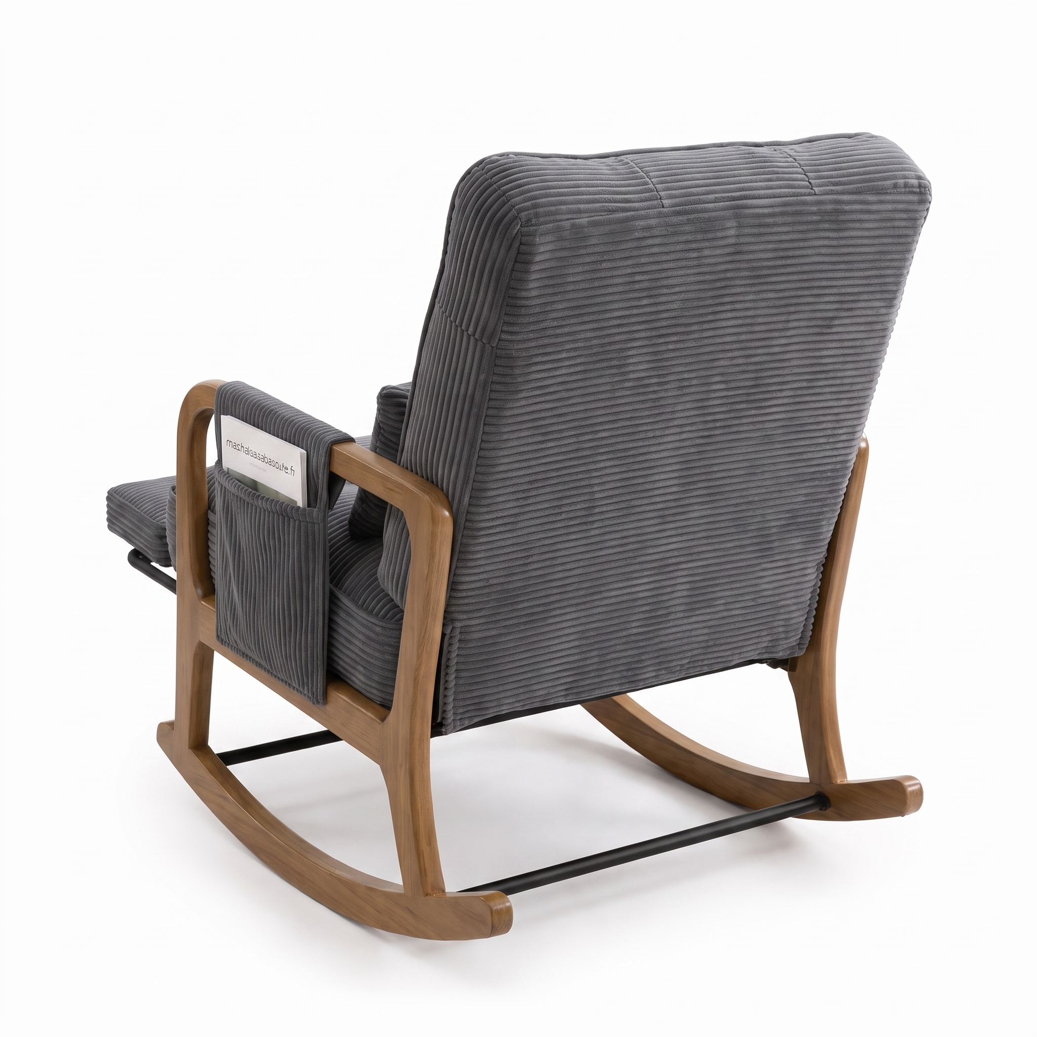 MIRA - Rocking chair velours & bois
