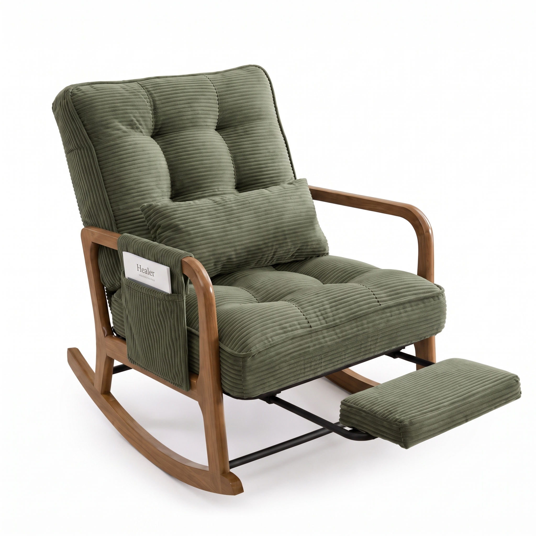 MIRA - Rocking chair velours & bois
