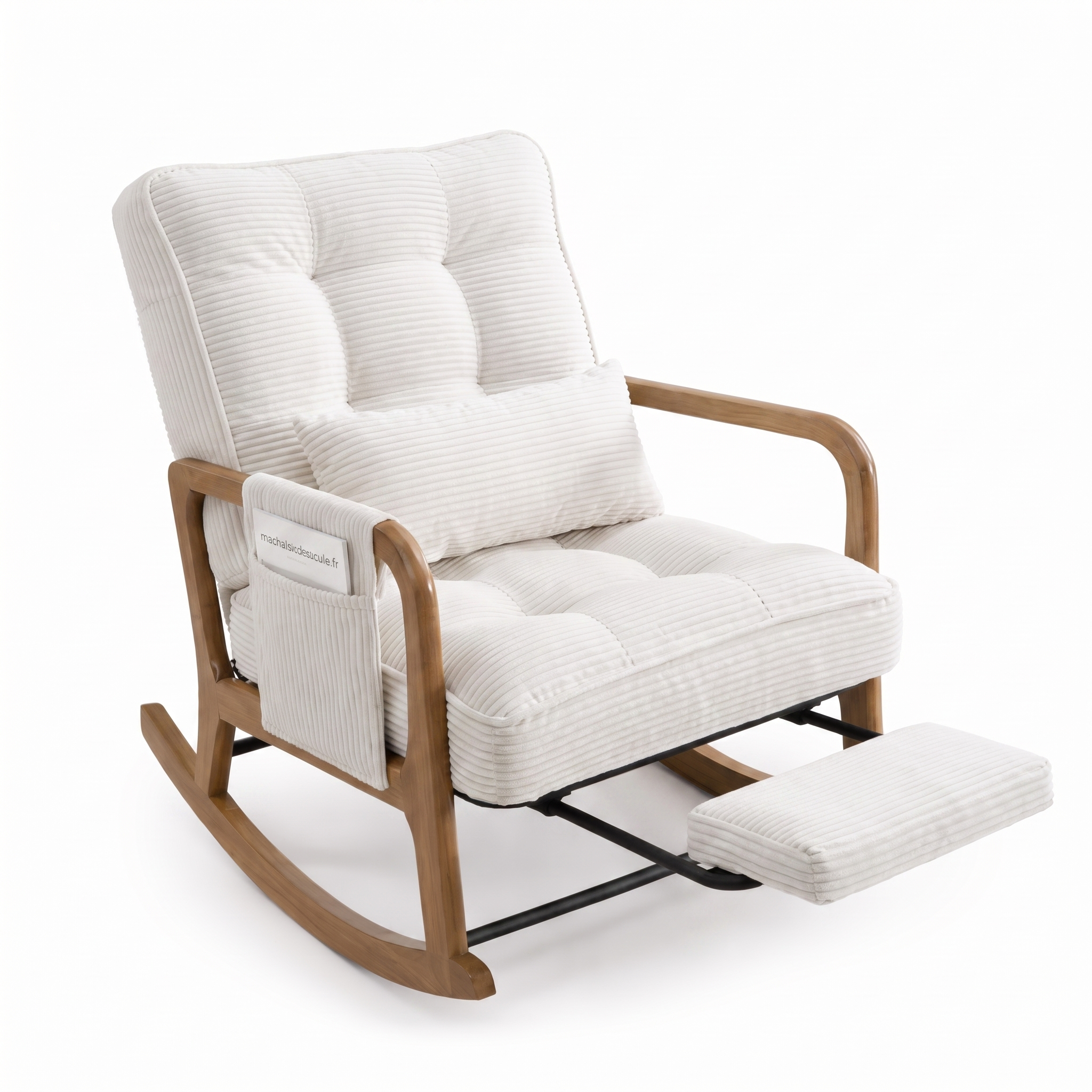 MIRA - Rocking chair velours & bois