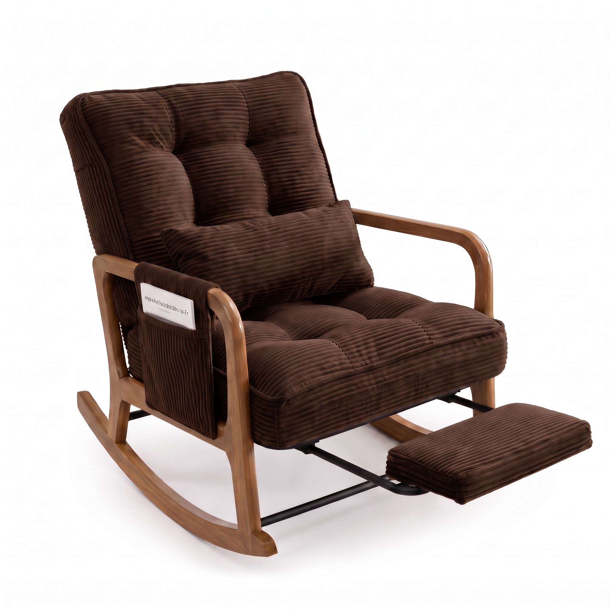 MIRA - Rocking chair velours & bois