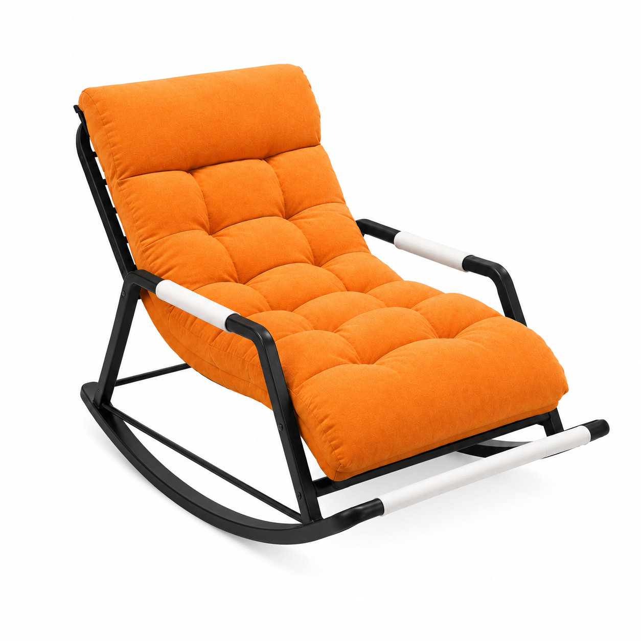 Rocking Chair OKLO en tissu capitonné – détail de la structure
