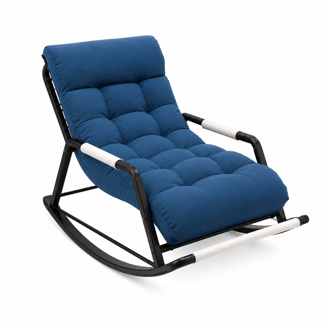 Rocking Chair OKLO en tissu capitonné – détail du tissu