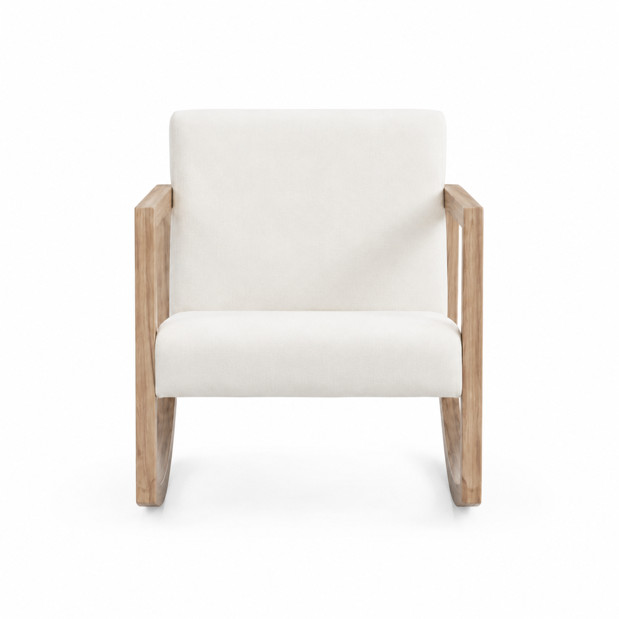 Rocking Chair SVEN en tissu bouclé – vue de profil