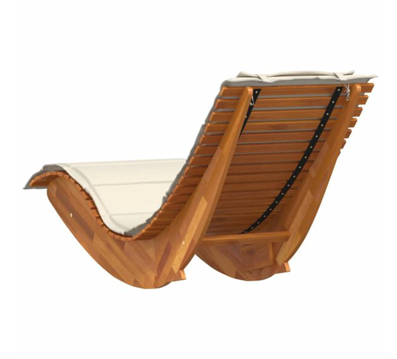 Rocking Chair BEA en avant allongé en Bois d'Acacia