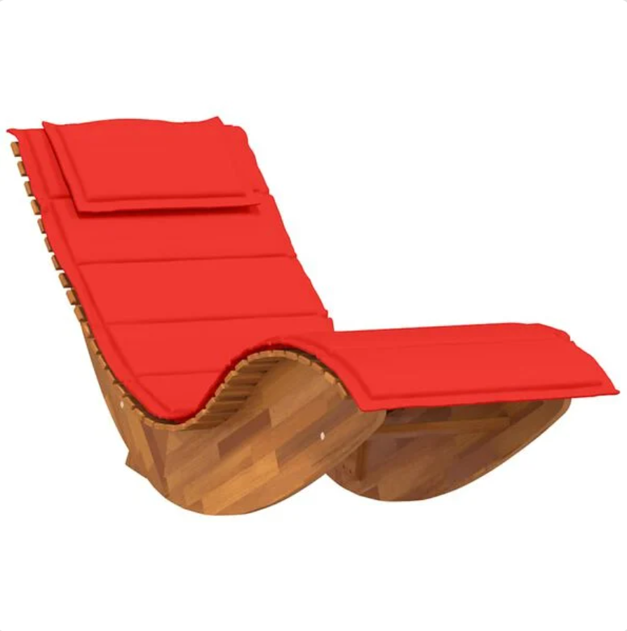 Rocking Chair BEA en avant allongé en Bois d'Acacia