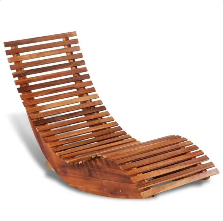 Rocking Chair BEA en avant allongé en Bois d'Acacia