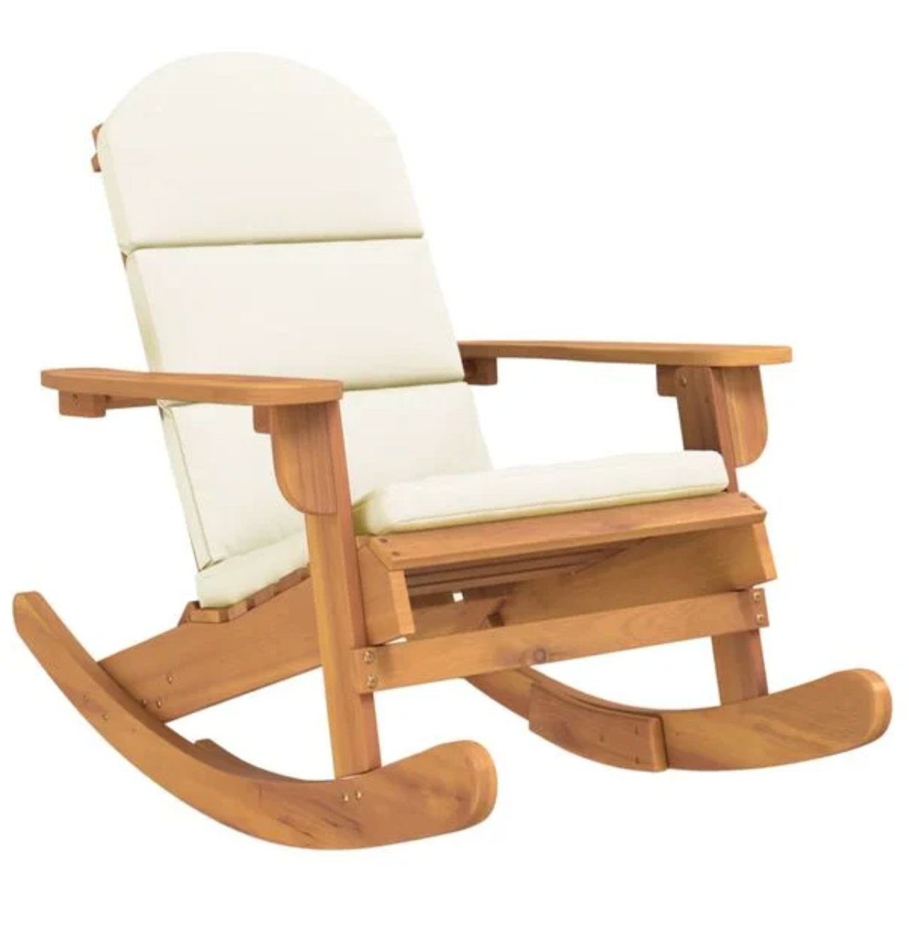 Rocking Chair TOPA en bois d'acacia & Coussin