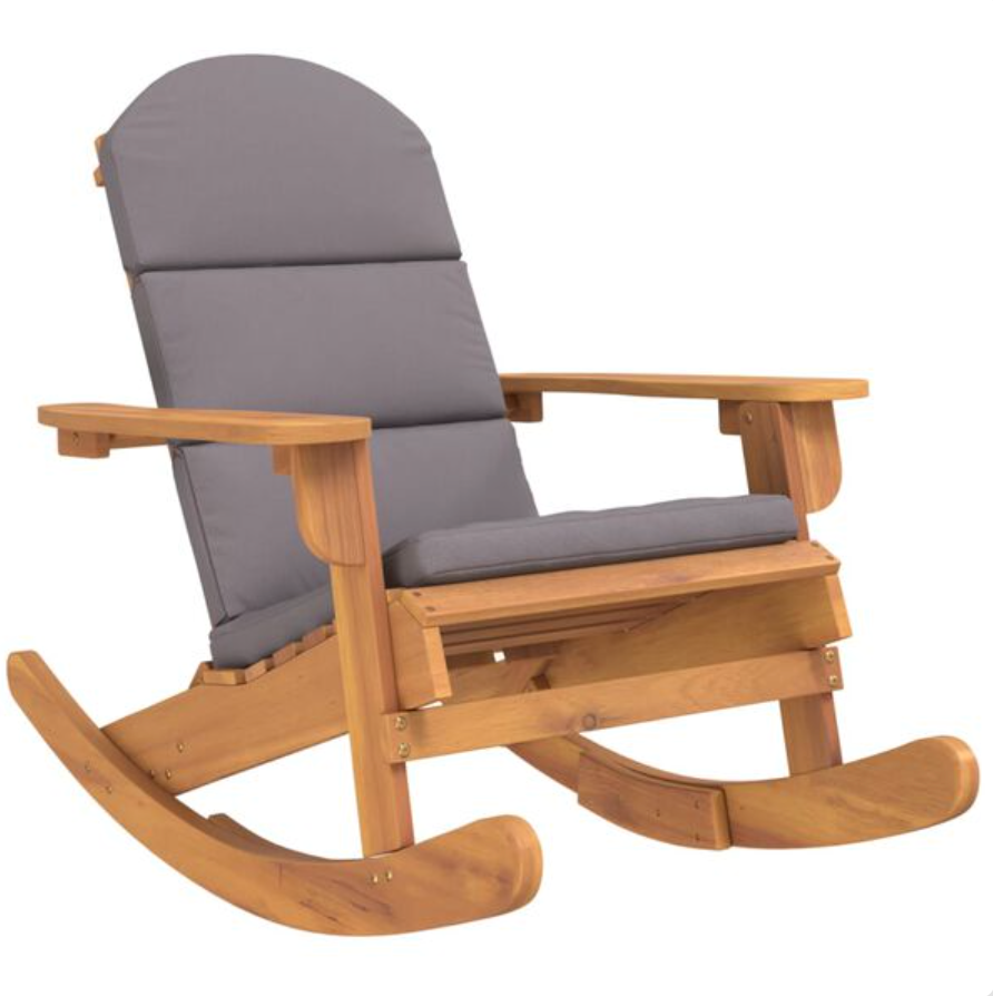 Rocking Chair TOPA en bois d'acacia & Coussin