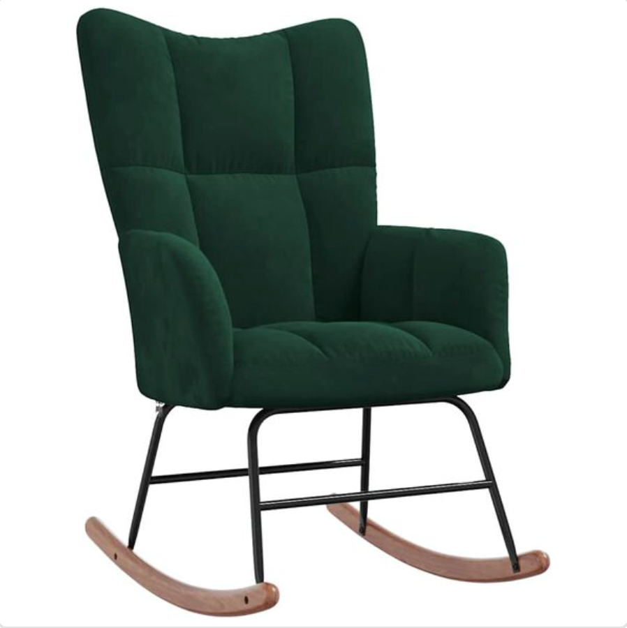 Rocking Chair NUA Tissu velours et bois massif