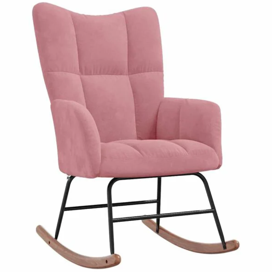 Rocking Chair NUA Tissu velours et bois massif