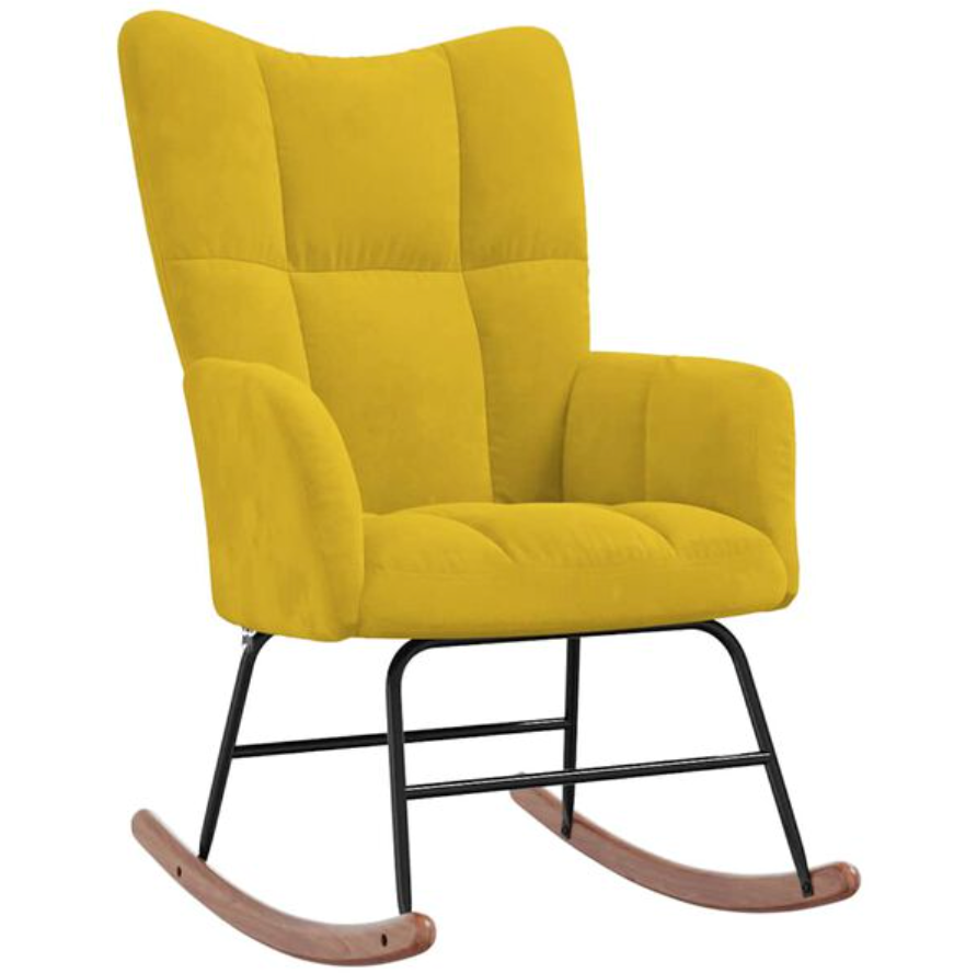 Rocking Chair NUA Tissu velours et bois massif