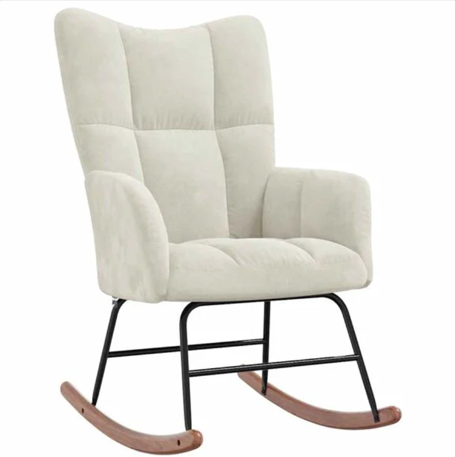Rocking Chair NUA Tissu velours et bois massif