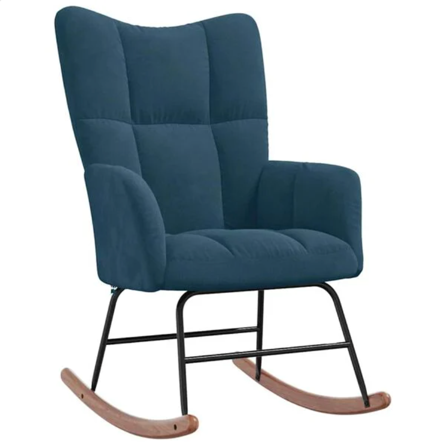 Rocking Chair NUA Tissu velours et bois massif