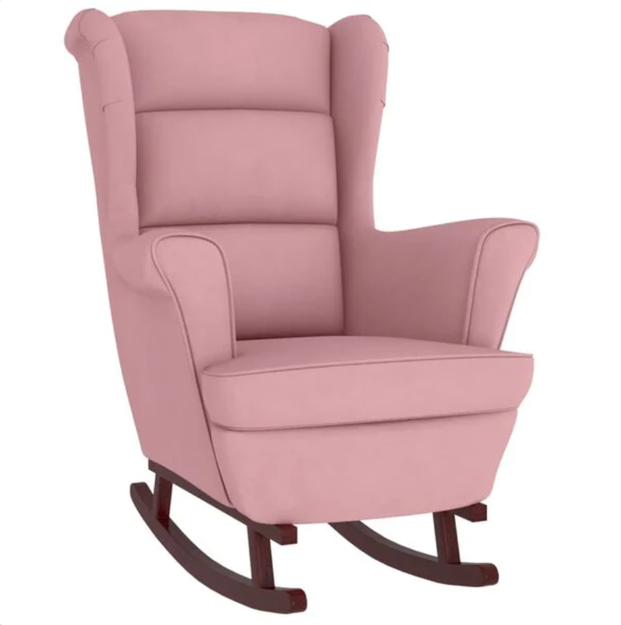 Rocking Chair DOSA à oreilles en velours