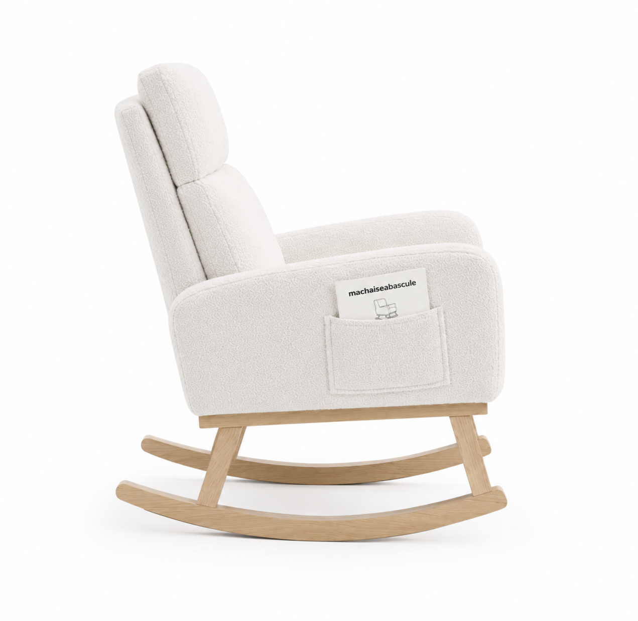 Rocking Chair DOVA en tissu polaire
