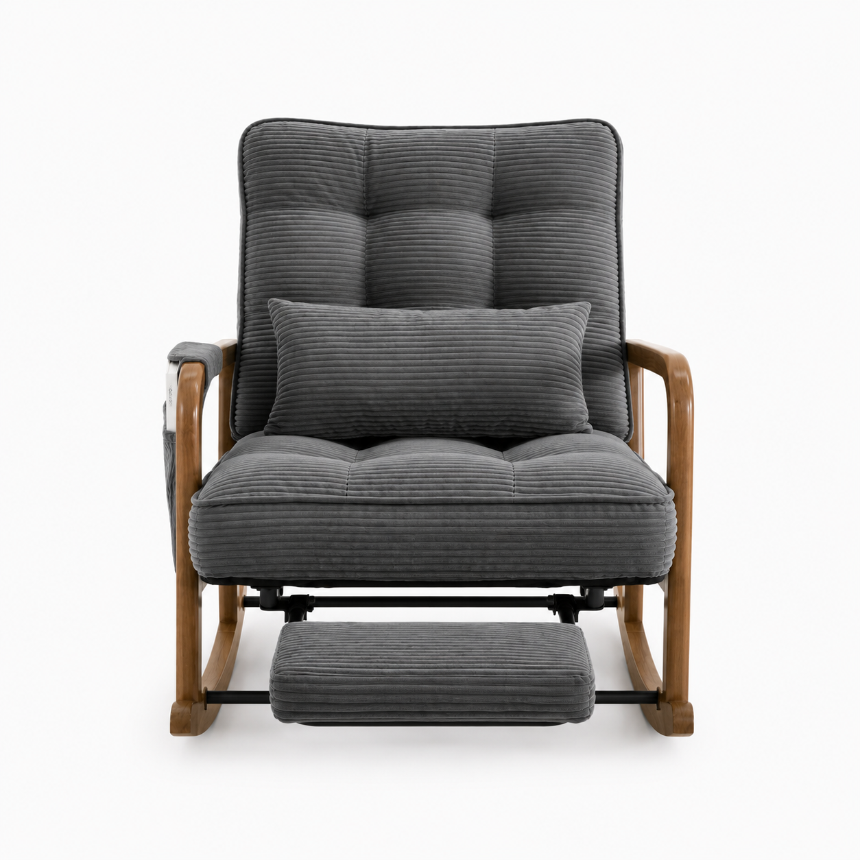 MIRA - Rocking chair velours & bois
