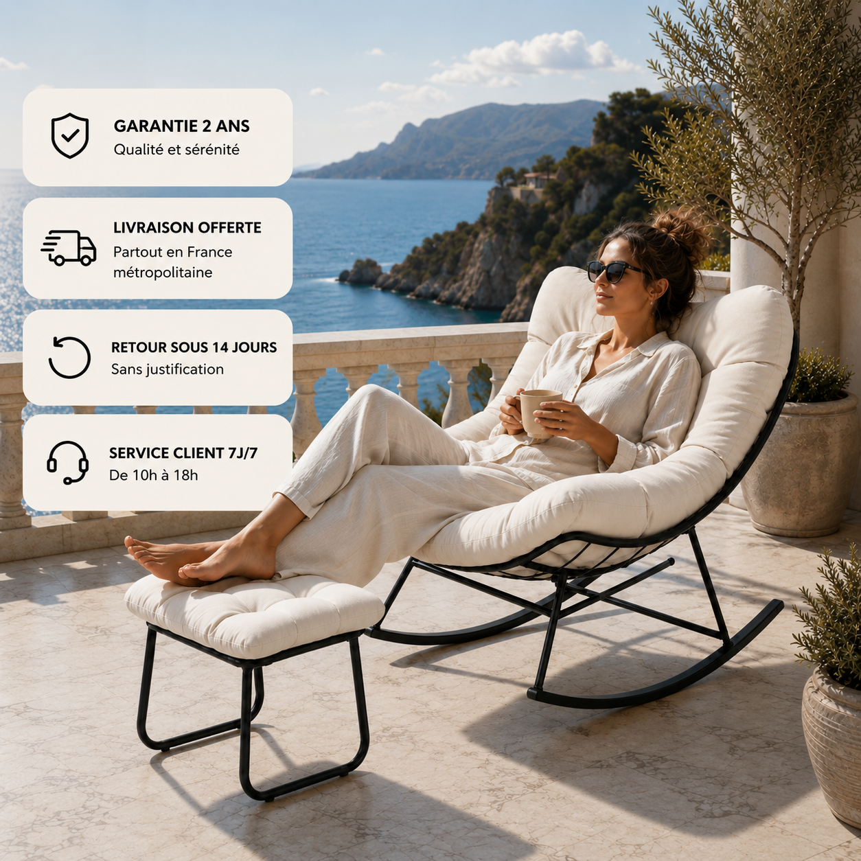 Rocking Chair ORSO en acier