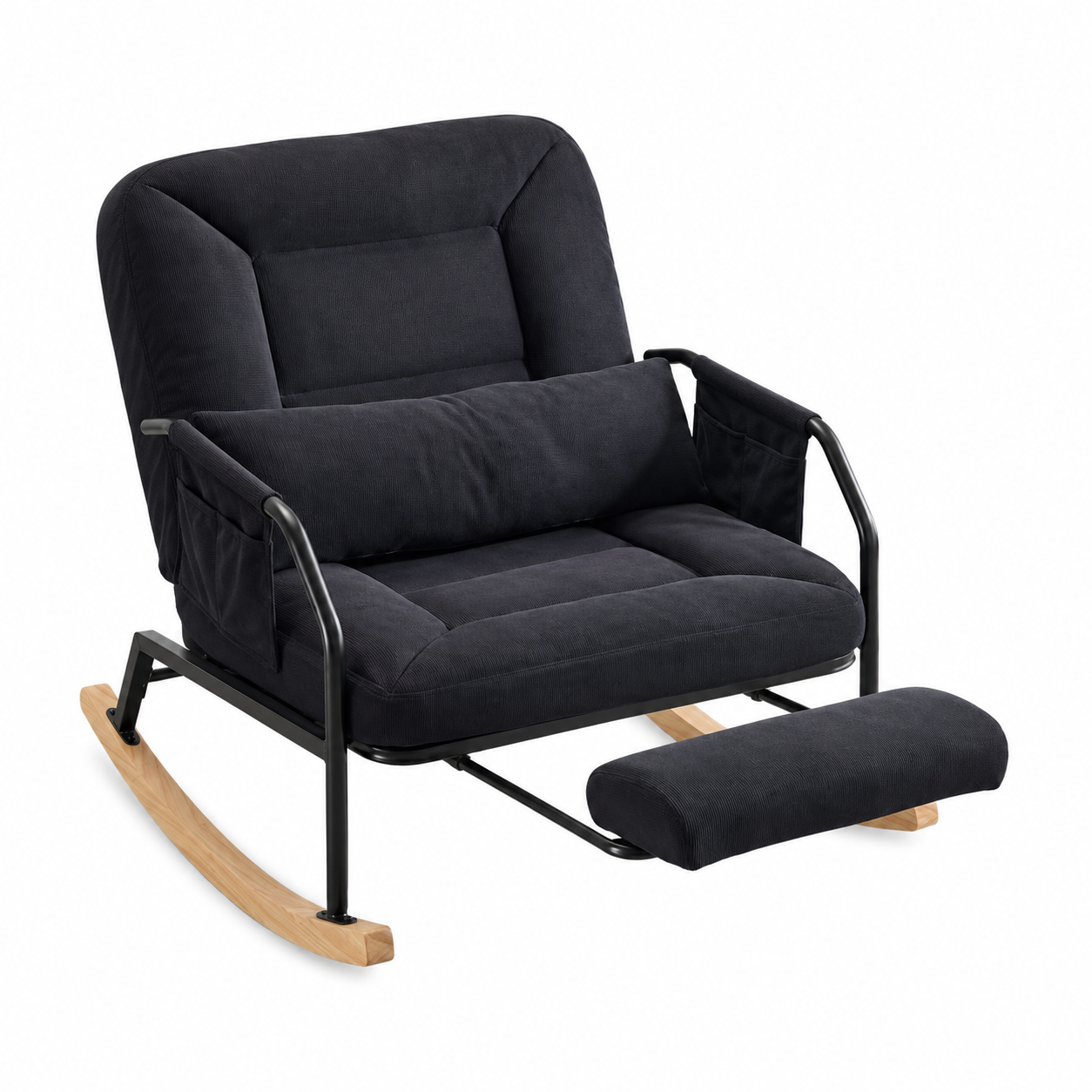 Rocking Chair TORO en velours côtelé