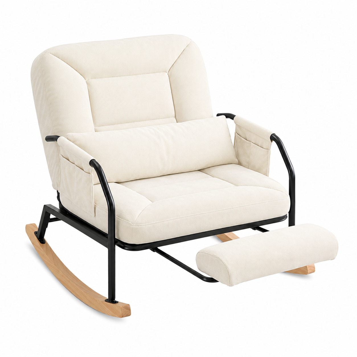 Rocking Chair TORO en velours côtelé
