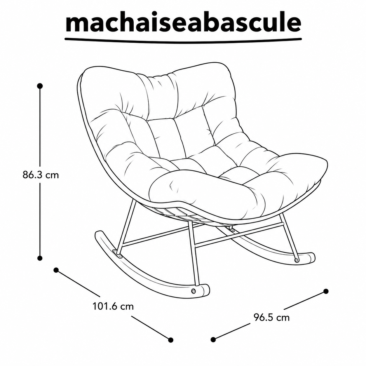 Rocking Chair ORSO en acier