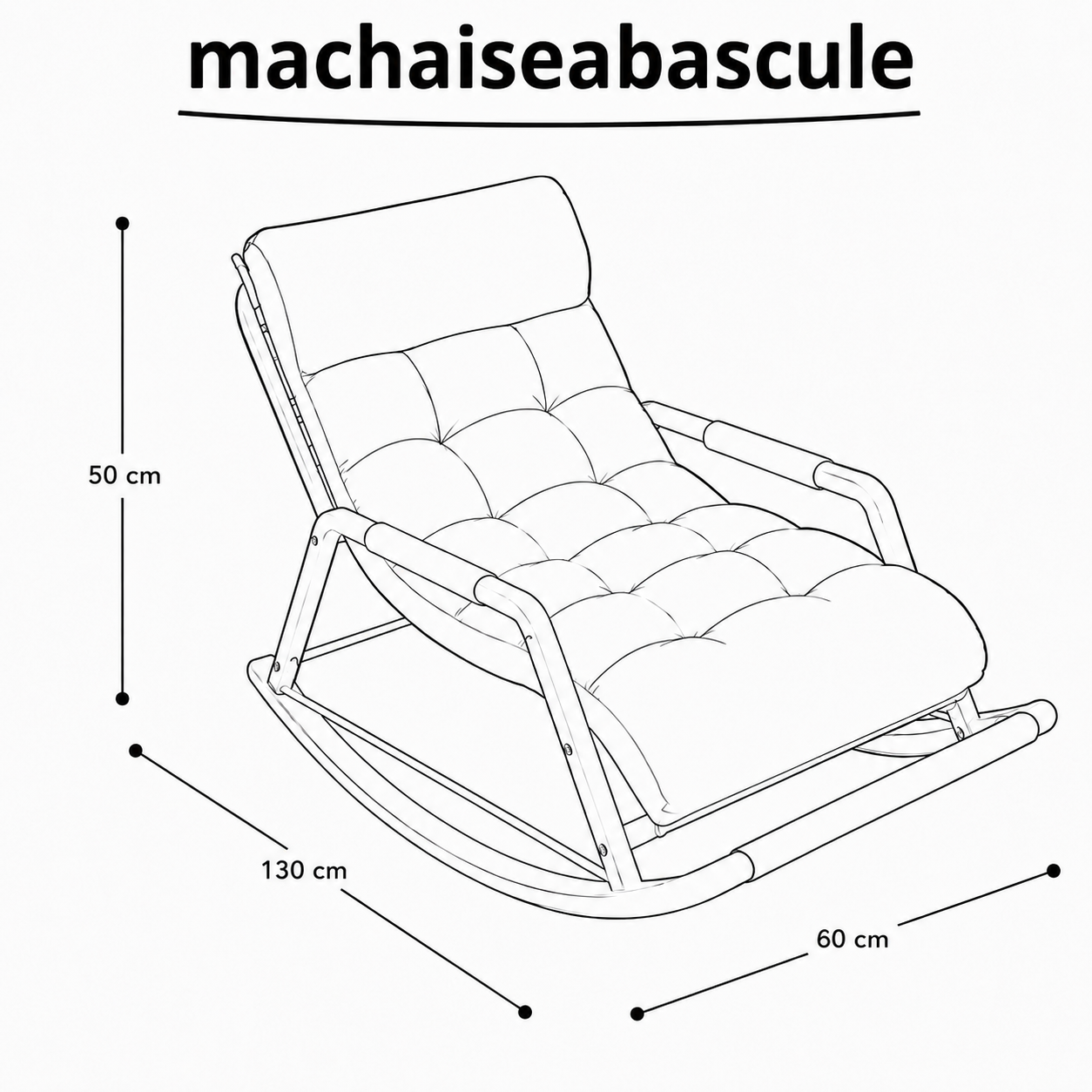 Rocking Chair OKLO en tissu capitonné