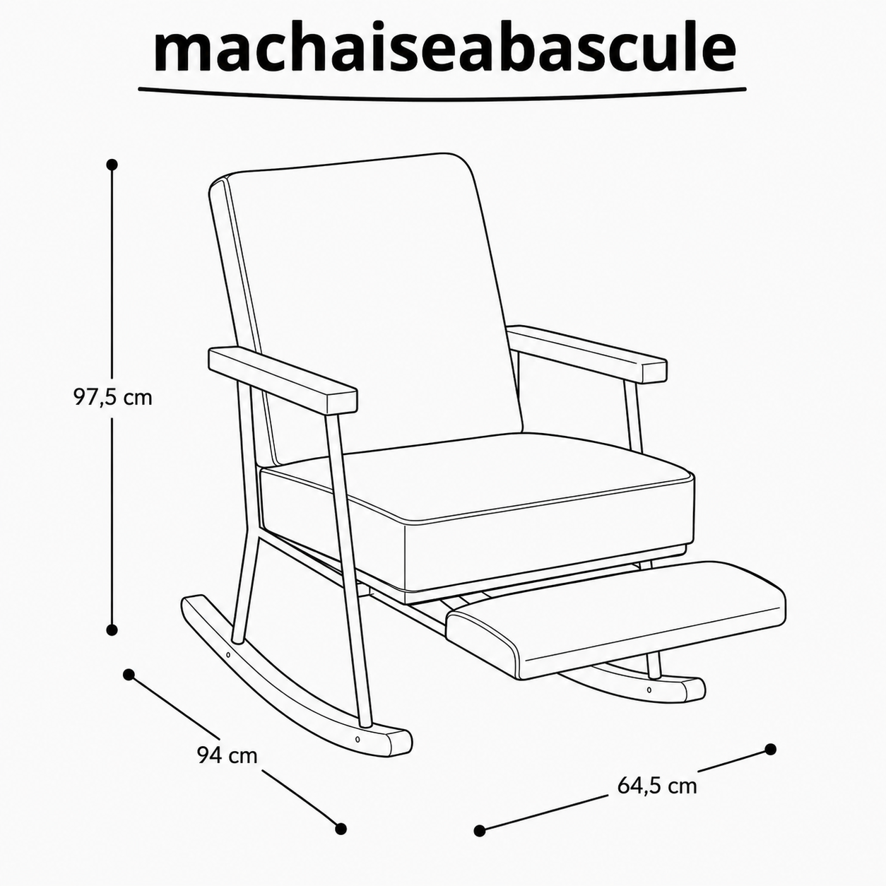 Rocking Chair YELO en coton-lin