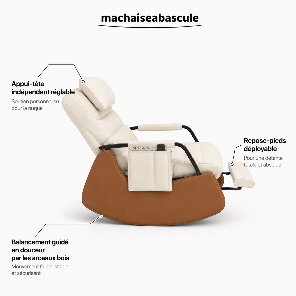 Rocking Chair OSLO en similicuir