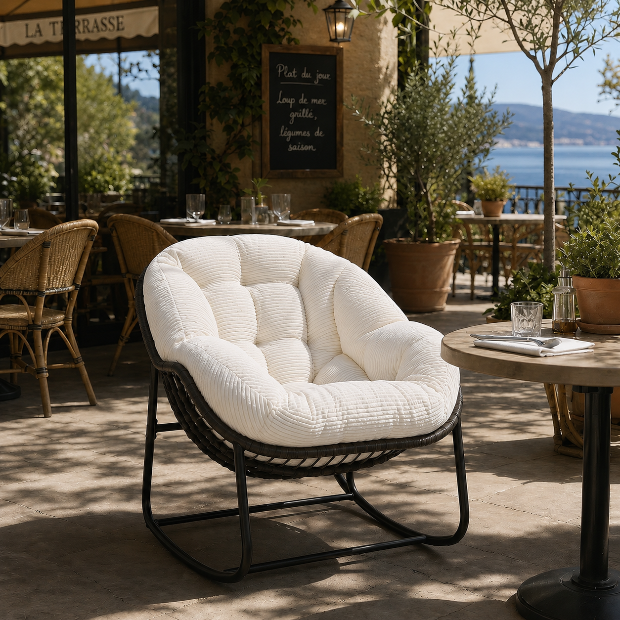 Rocking Chair LUNA en rotin
