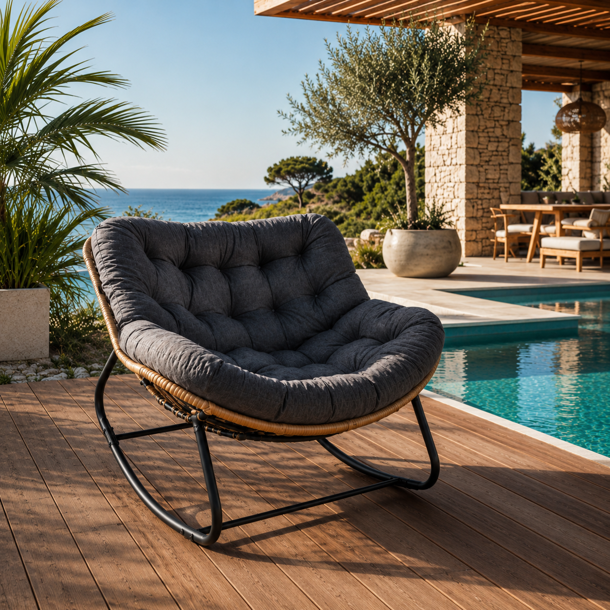 Rocking Chair NIKO en rotin