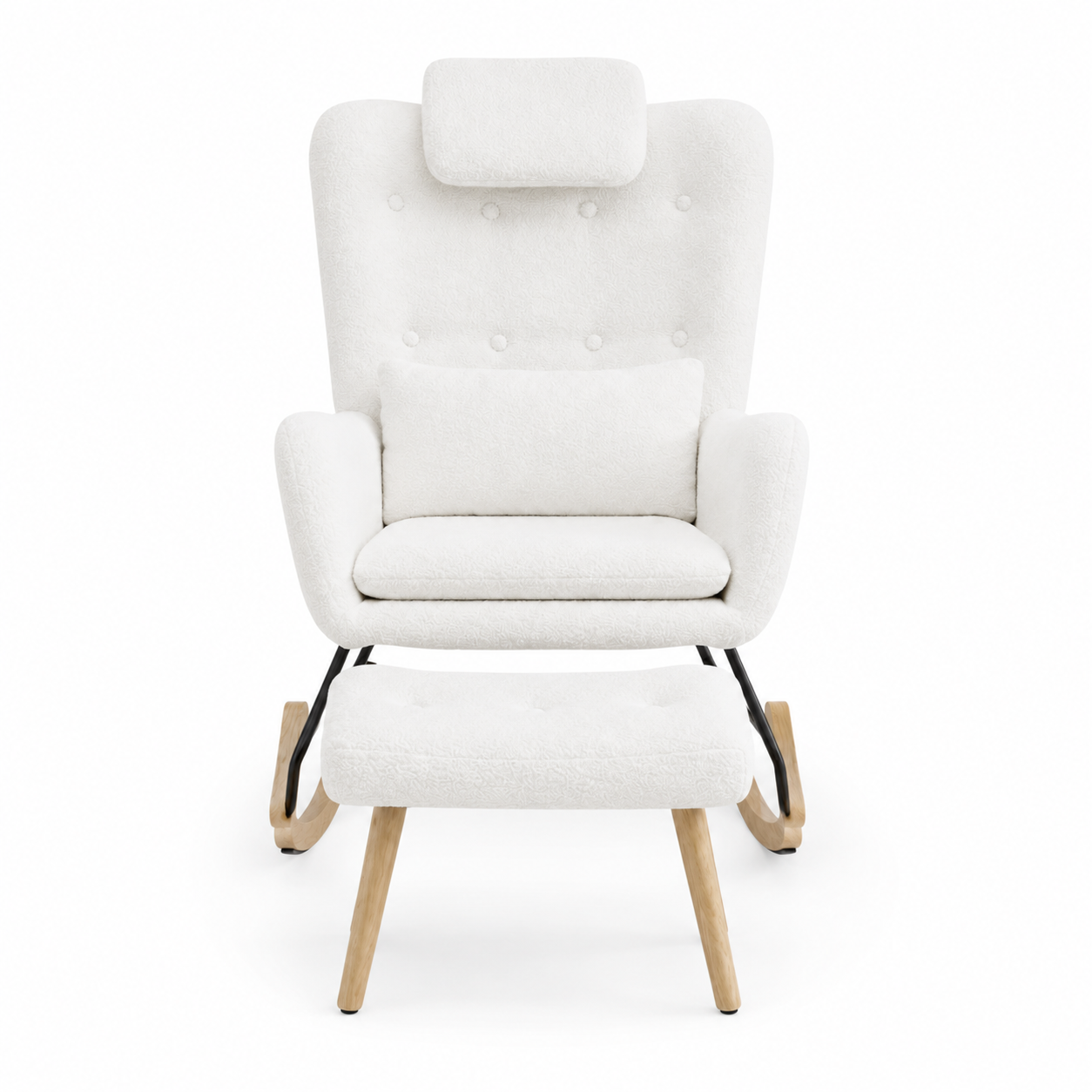 Rocking Chair ALBA en tissu teddy