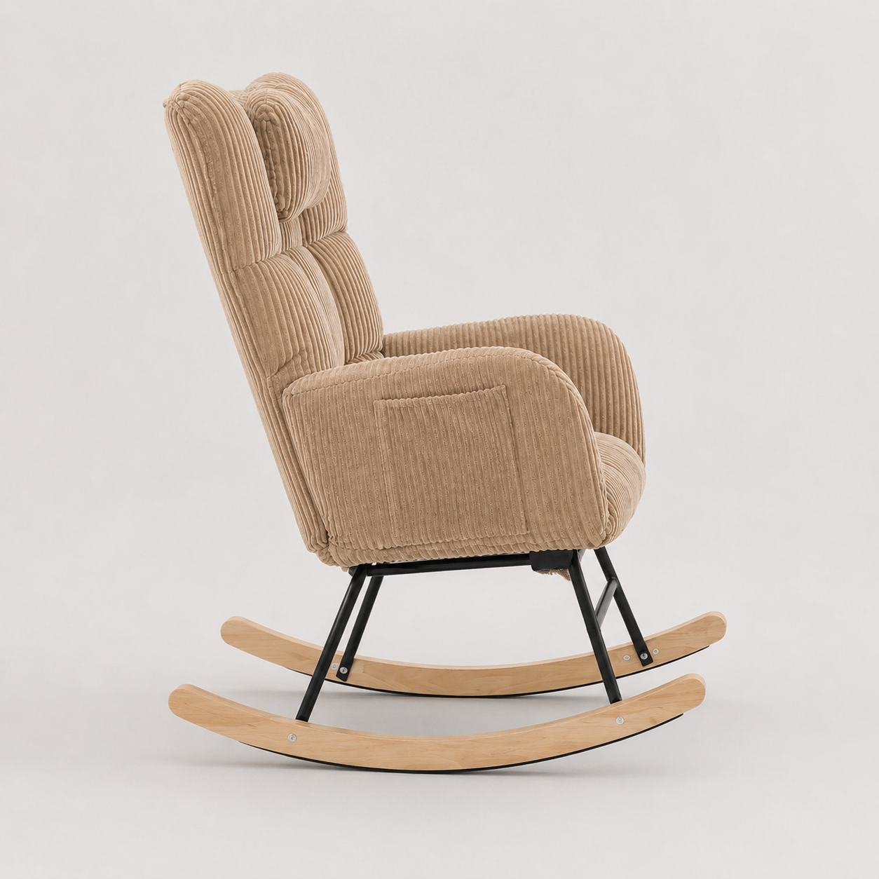 Rocking Chair CORDY en velours côtelé – vue arrière