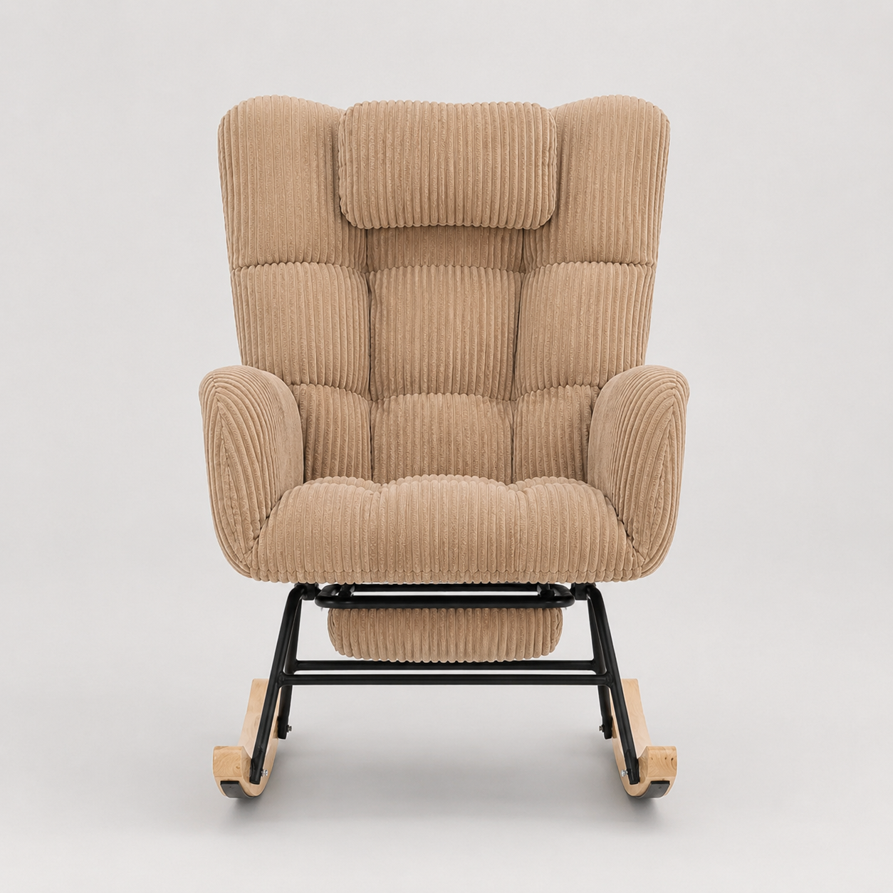 Rocking Chair CORDY en velours côtelé – détail de l'assise