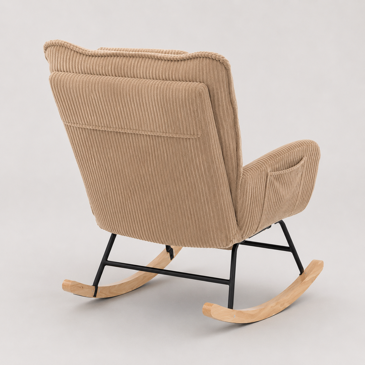 Rocking Chair CORDY en velours côtelé – vue de profil