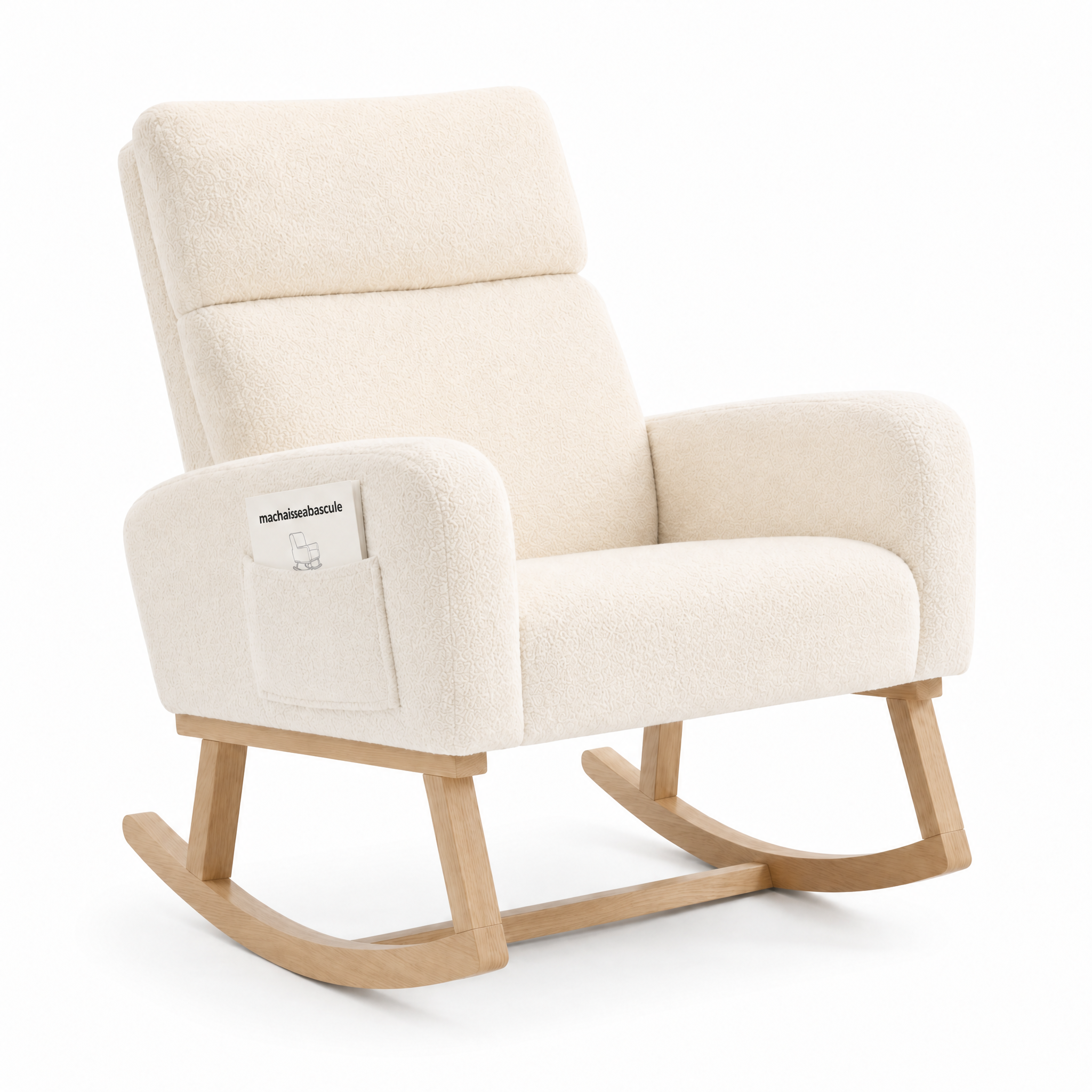Rocking Chair DOVA en tissu polaire