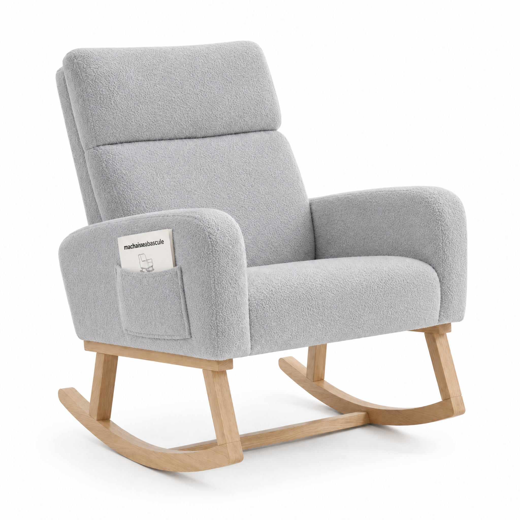 Rocking Chair DOVA en tissu polaire