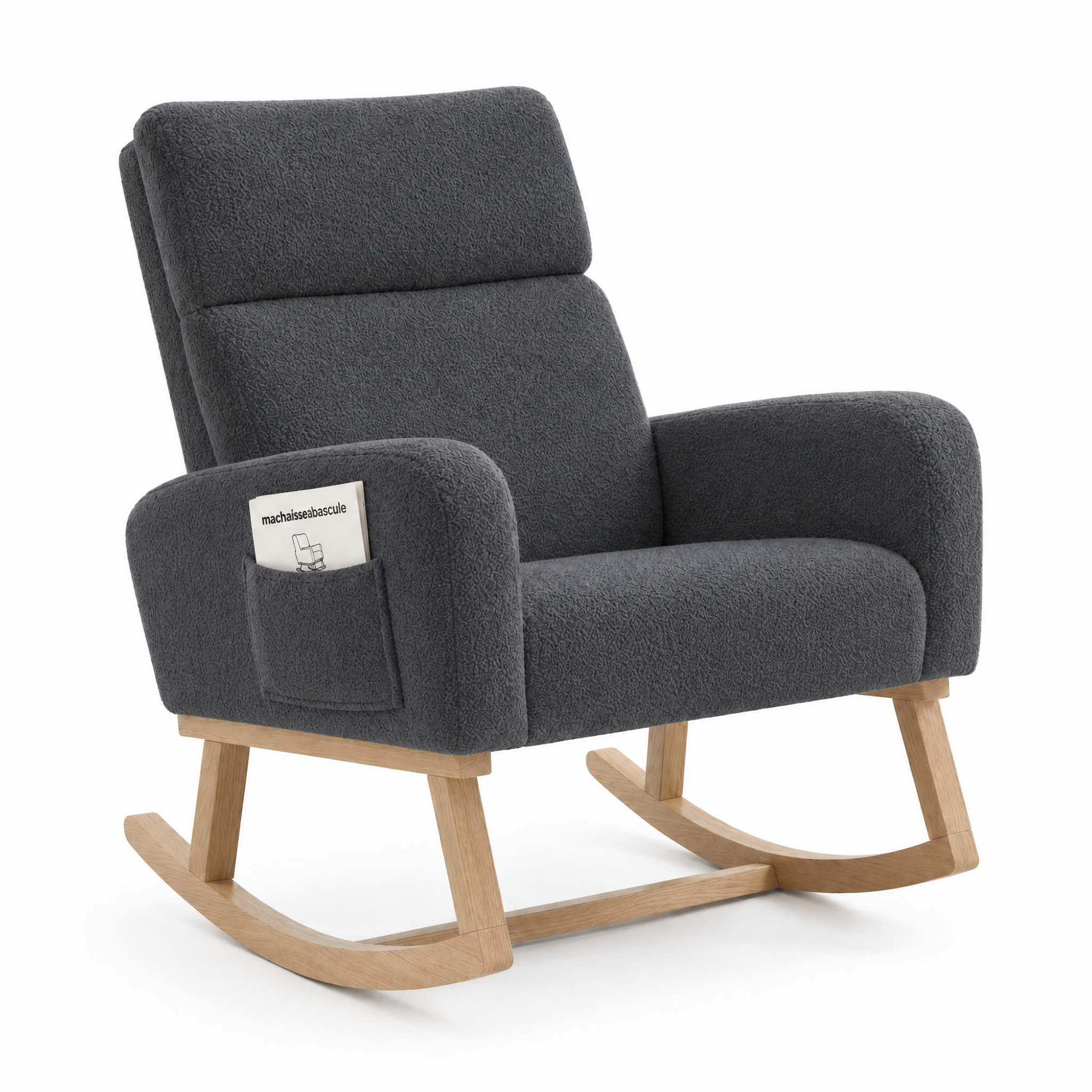 Rocking Chair DOVA en tissu polaire