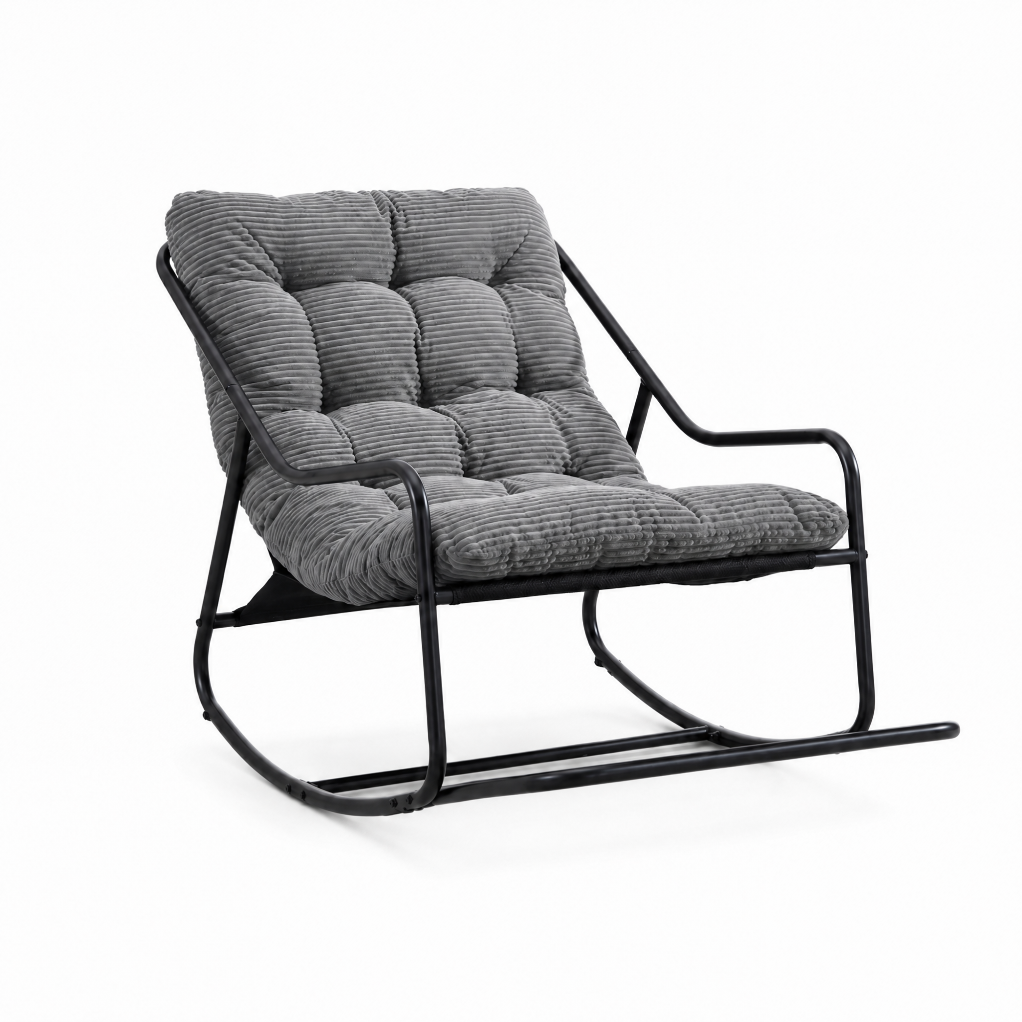 Rocking Chair DUNA en coton capitonné