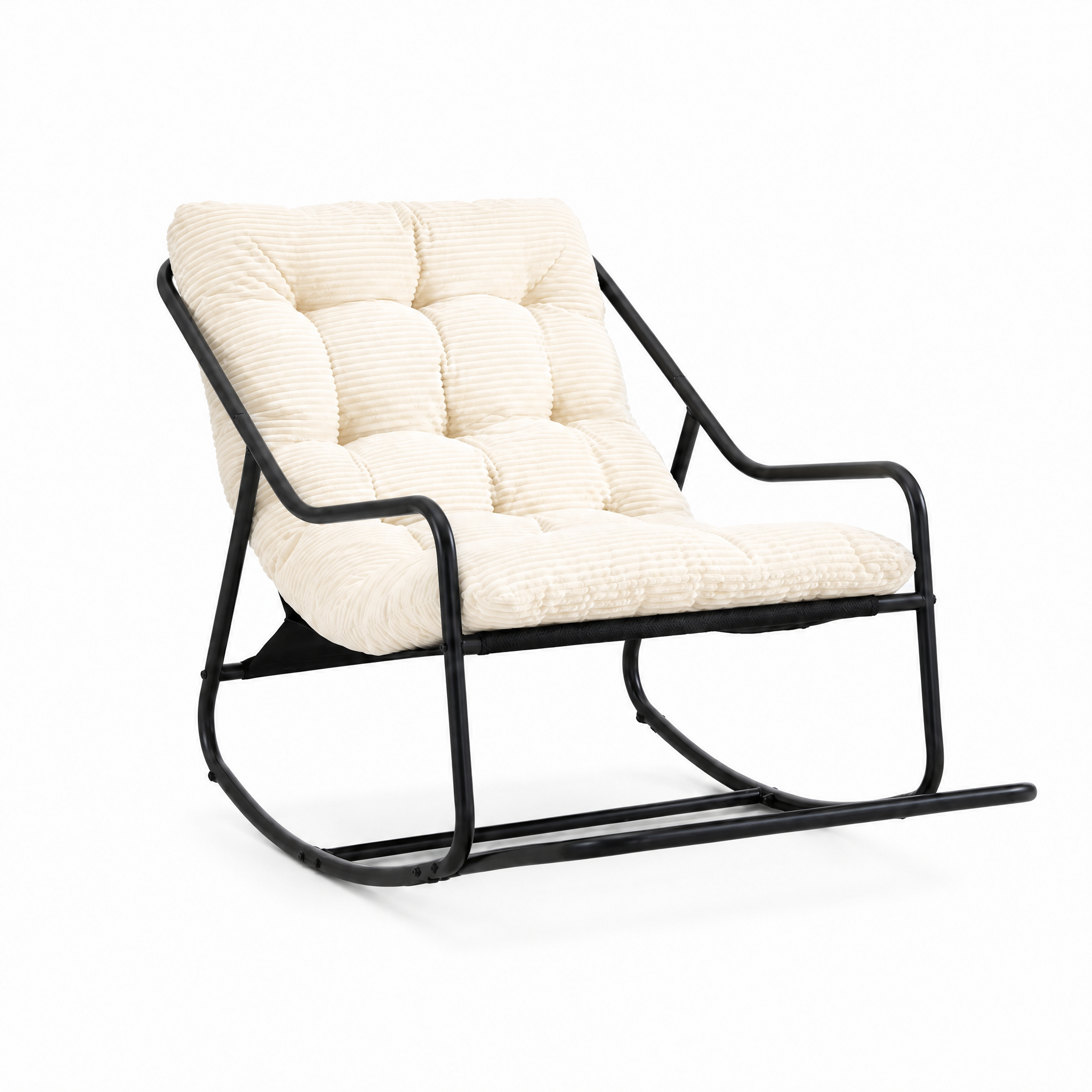 Rocking Chair DUNA en coton capitonné