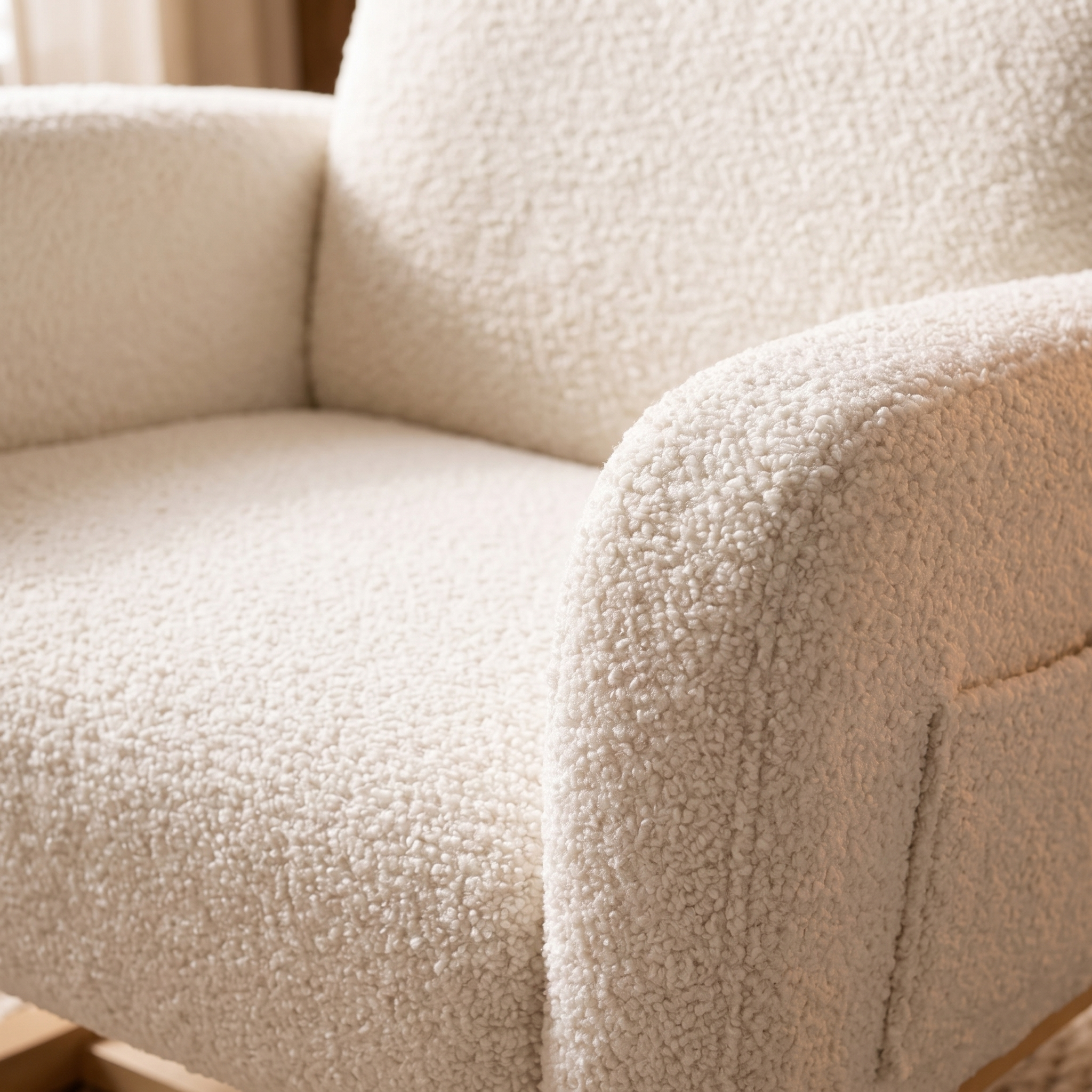 Rocking Chair DOVA en tissu polaire