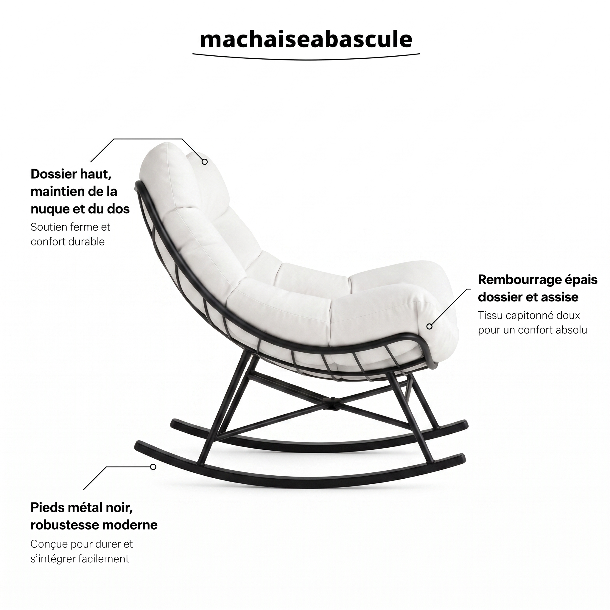 Rocking Chair ORSO en acier
