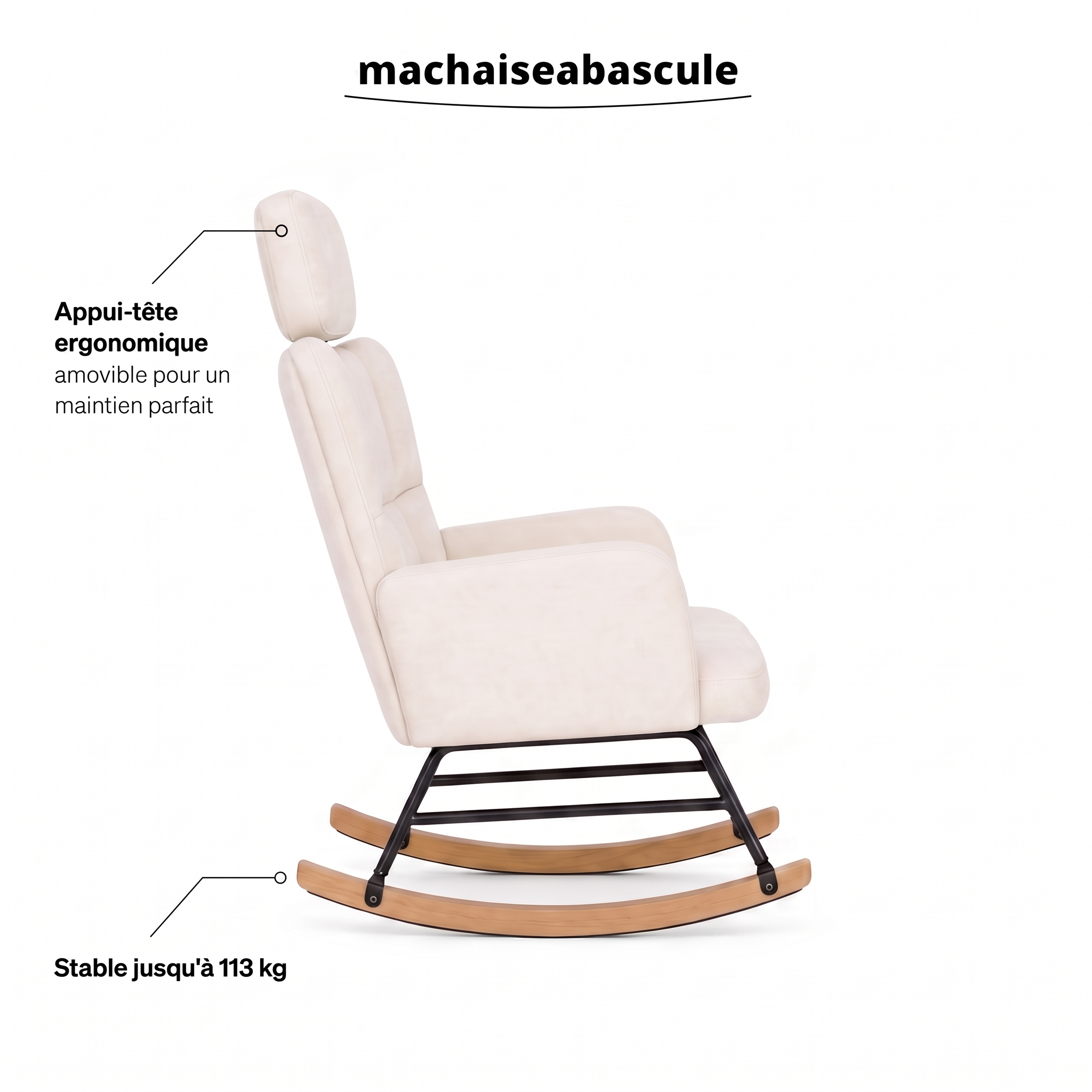 Rocking Chair ARVO en tissu