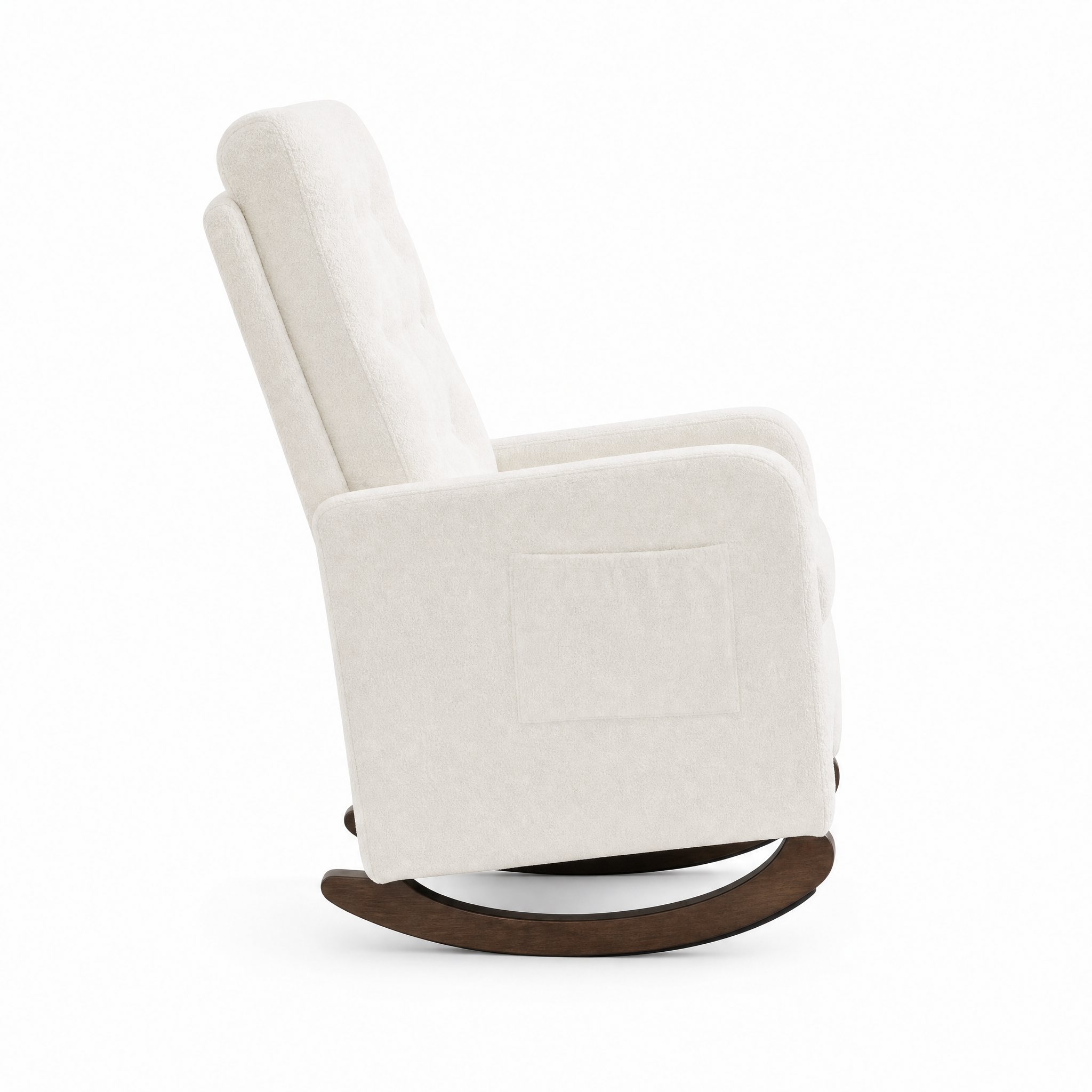 Rocking Chair NUBI Dossier Velour et Hévea